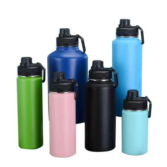 Портативная соломенная пластиковая бутылка для воды из нержавеющей стали с двойными стенками и изоляцией для занятий спортом на открытом воздухе